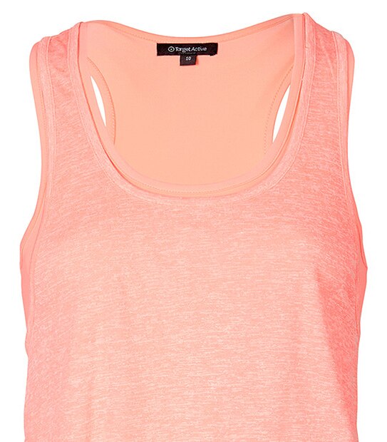 Active Twist Back Tank - Neon Coral