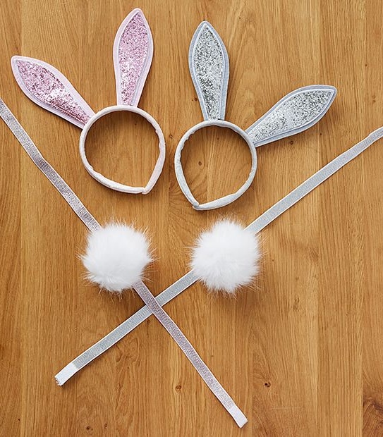 Glitter Bunny Headband & Tail Dress-Up - Assorted