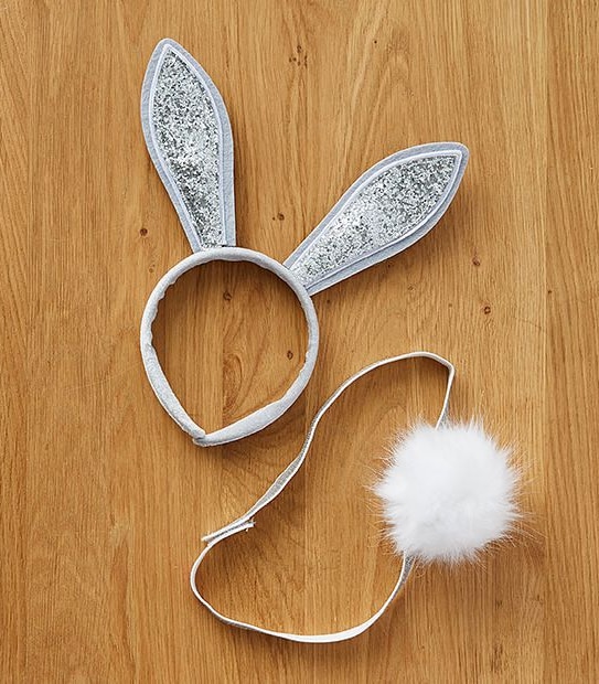 Glitter Bunny Headband & Tail Dress-Up - Assorted