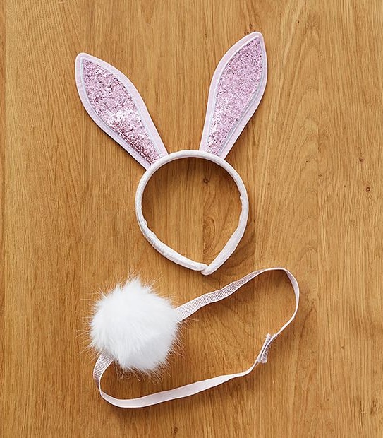 Glitter Bunny Headband & Tail Dress-Up - Assorted