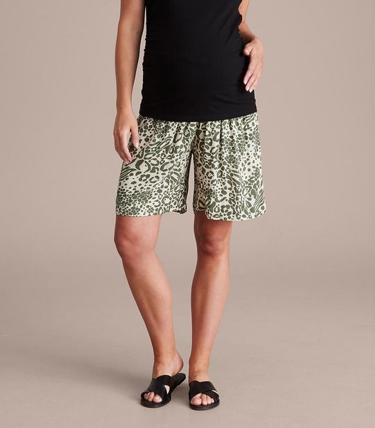 Maternity Shirred Waist Crinkle Shorts