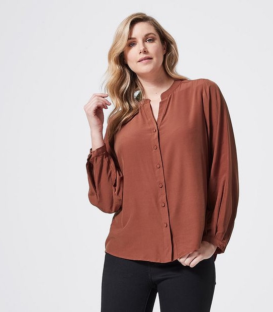 Perry Peasant Blouse - Henna Brown