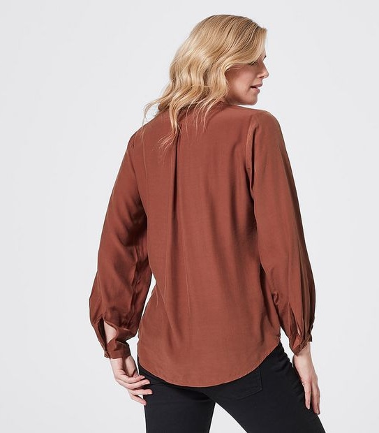 Perry Peasant Blouse - Henna Brown