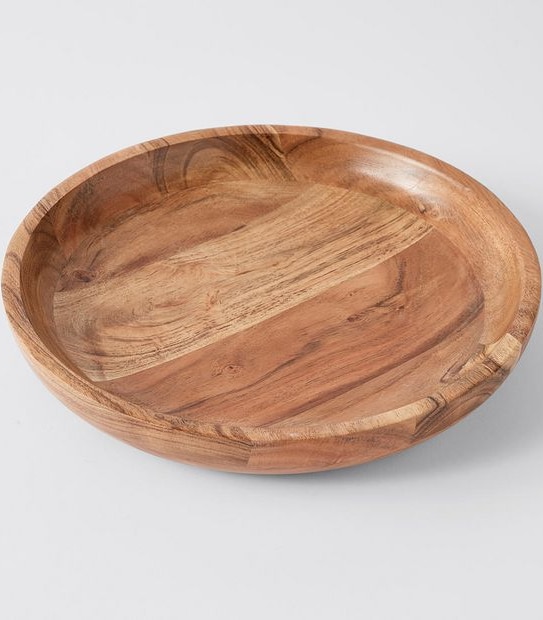 Round Wood Serve Bowl