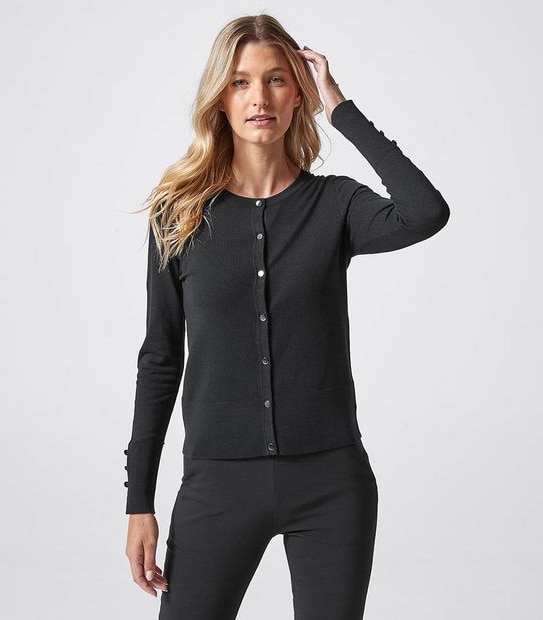 Preview Crew Neck Button Detail Cardigan