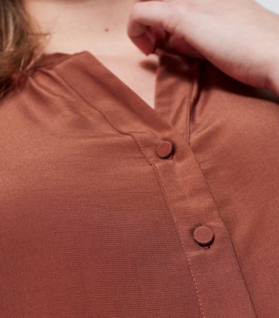 Perry Peasant Blouse - Henna Brown