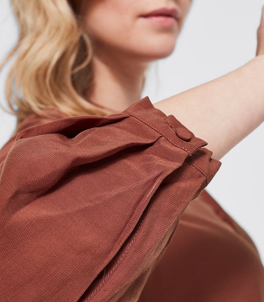 Perry Peasant Blouse - Henna Brown