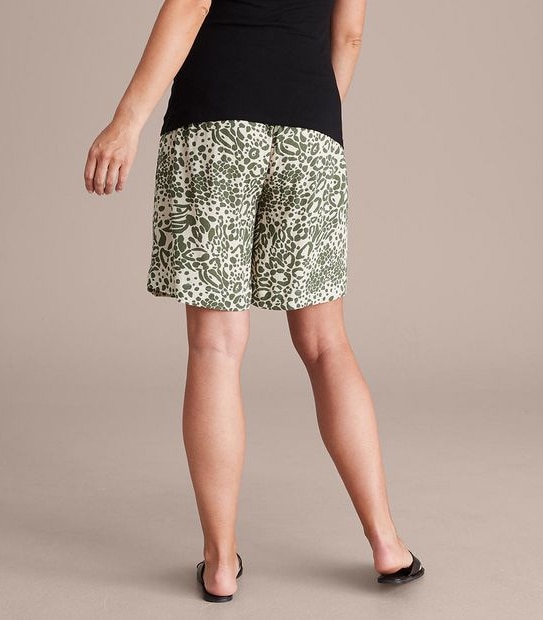 Maternity Shirred Waist Crinkle Shorts