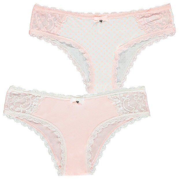 Lily Loves Parisienne 2 Pack Cheeky Cut Bikini Briefs Lily Loves Parisienne 2 Pack Cheeky Cut Bikini Briefs