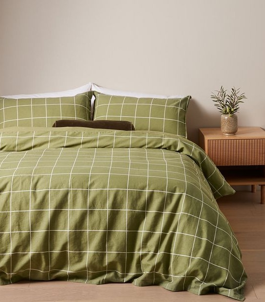 Tristen Check Linen/Cotton Quilt Cover Set Target Australia