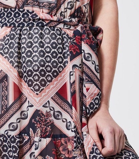 Halter Maxi Dress - Scarf Print