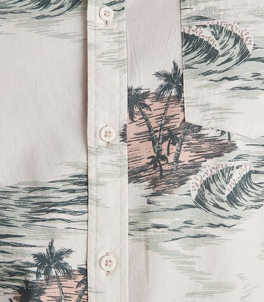Island Print Short Sleeve Shirt