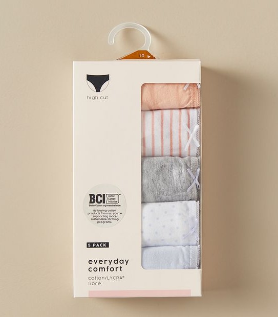5 Pack Cotton/Elastane Midi Briefs