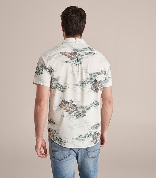 Island Print Short Sleeve Shirt
