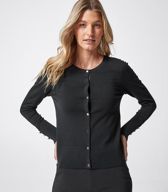 Preview Crew Neck Button Detail Cardigan
