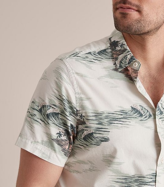 Island Print Short Sleeve Shirt