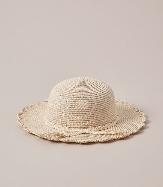 Kids Crochet Trim Straw Hat