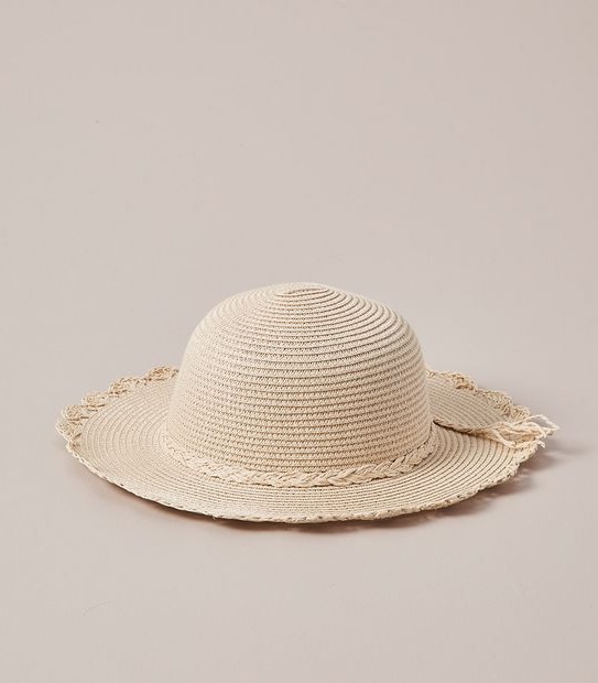 Kids Crochet Trim Straw Hat