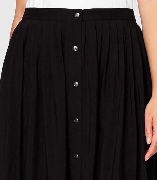 Button-Through Midi Skirt