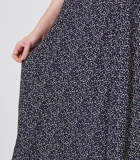 Flippy Hem Skirt - Navy Blue Pebble Print