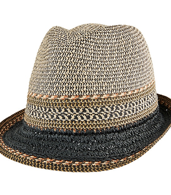 Men's Straw Fedora Hat - Two Tone