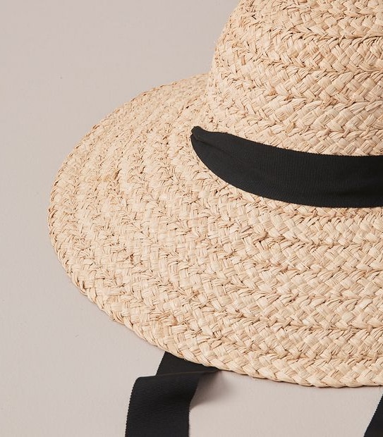 Tie Detail Straw Hat - Natural