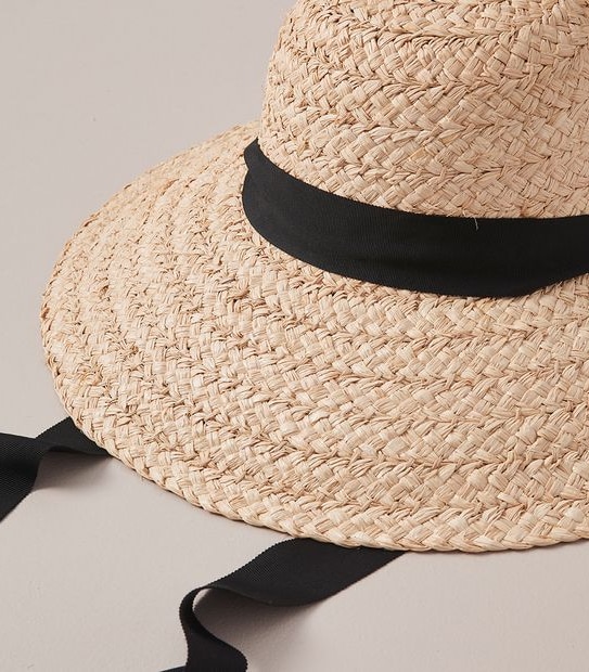 Tie Detail Straw Hat - Natural