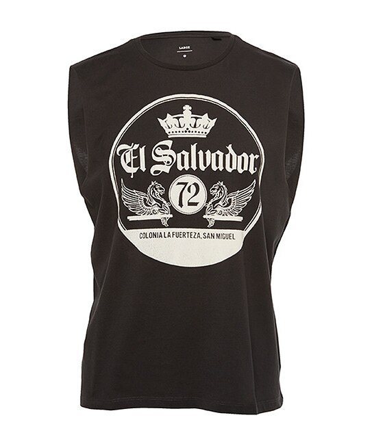 Men's El Salvador Printed Tank Top - Black