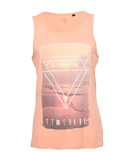 Men's Tenerife Photo Printed Tank Top - Orange