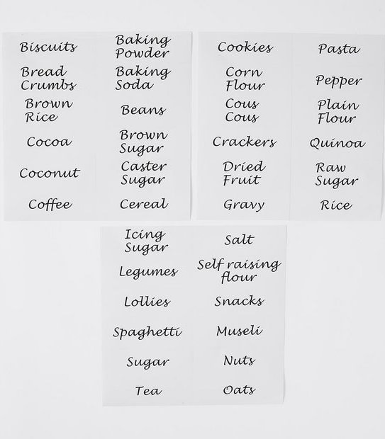 36 Pack Pantry Essentials Storage Labels