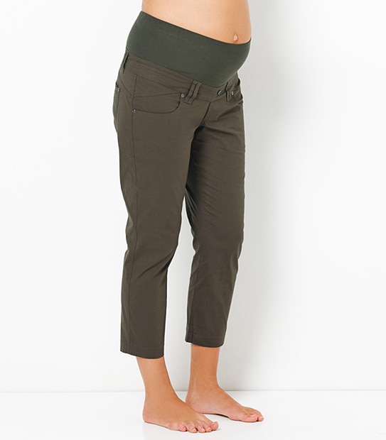 Maternity Cropped Cargo Pants - Ivy Green