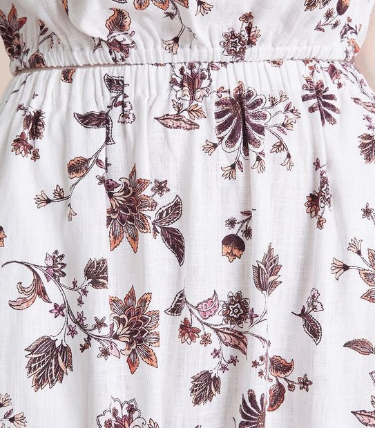 Linen Blend Tiered Midi Skirt