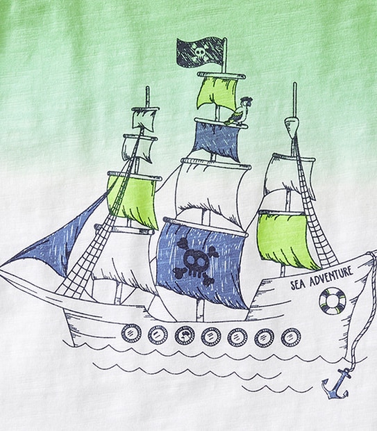 Boys' Short Sleeve Pirate Ship T-Shirt