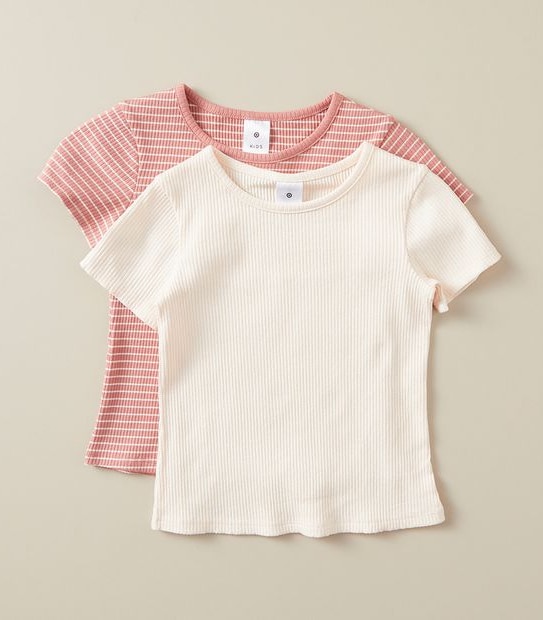 2 Pack Striped Rib T-shirts