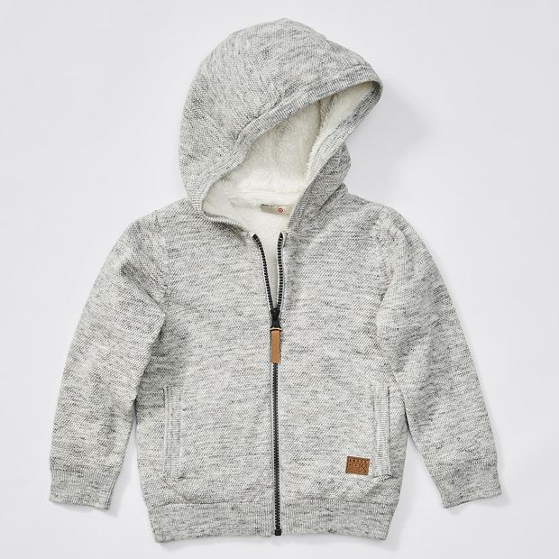 Hooded Sherpa Zip Front Jacket Hooded Sherpa Zip Front Jacket
