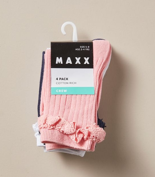 4 Pack Maxx Crew Socks