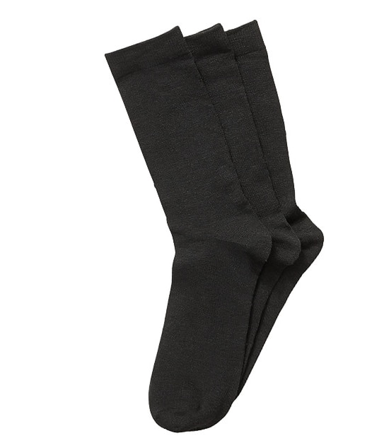 essentials 3 Pack Business Crew Socks - Black