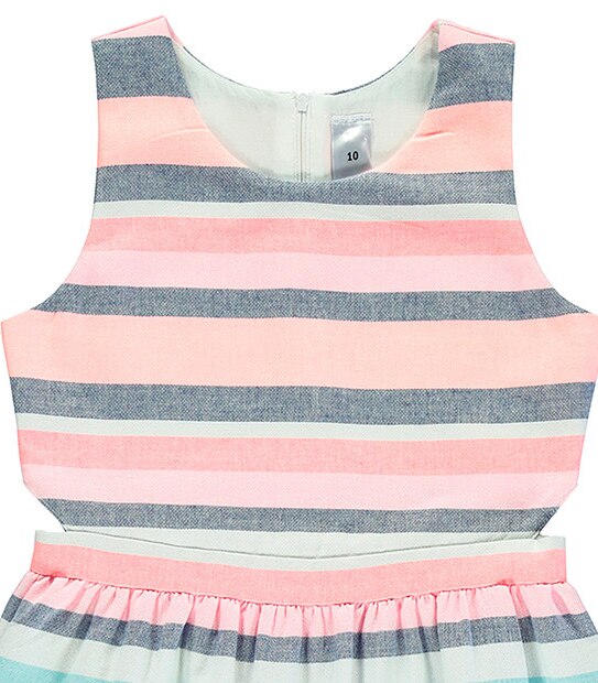 Girls' Stripe Textured Dress
