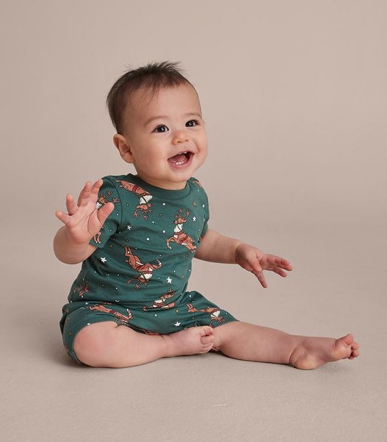 Unisex Baby Family Matching  Christmas Reindeer Cotton Pyjama Set