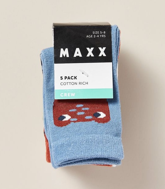 5 Pack Maxx Crew Cut Socks