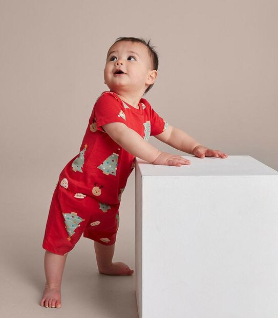 Unsiex Baby Family Matching Christmas Tree Cotton Pyjama Set