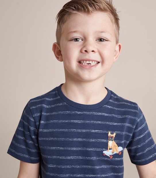 Embroidered Striped T-shirt