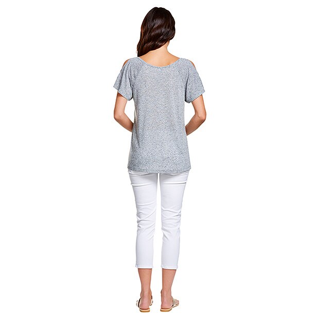 Cold Shoulder Top Grey Marle Target Australia