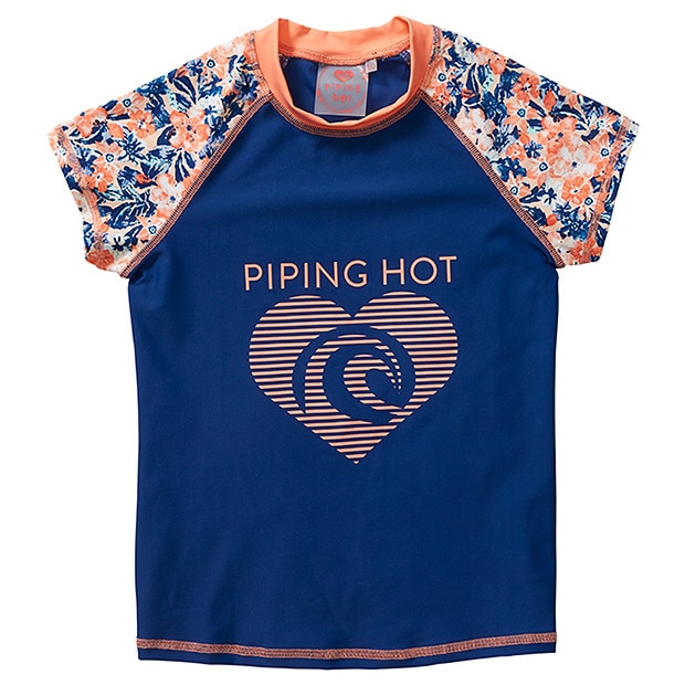 Girls' Piping Hot Short Sleeve Rash Vest