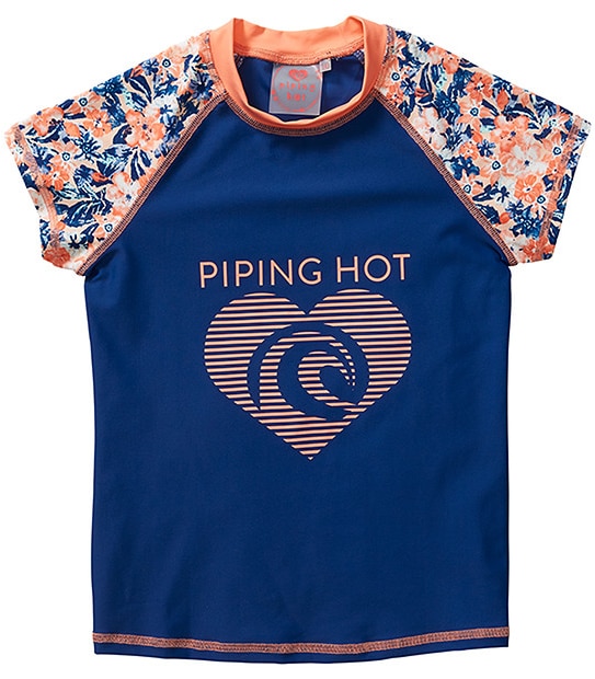 Girls' Piping Hot Short Sleeve Rash Vest