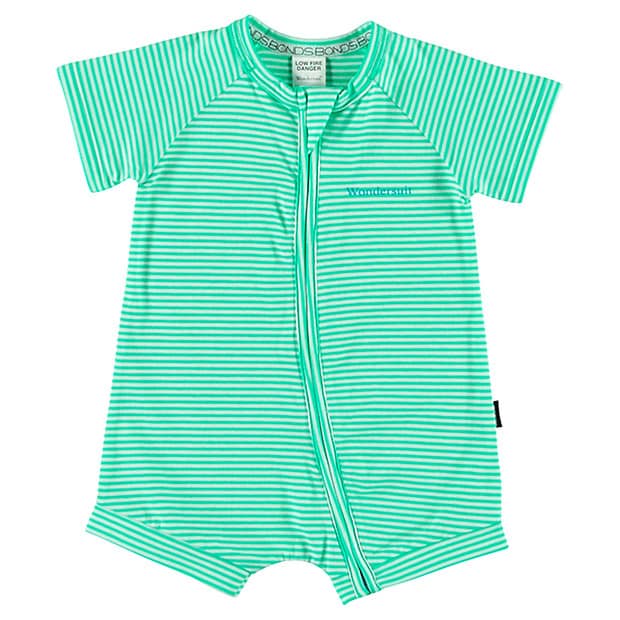 Unisex Bonds Zip Romper Wondersuit - Mint/White