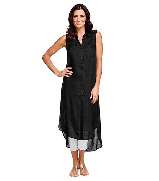 Sleeveless Maxi Shirt - Black