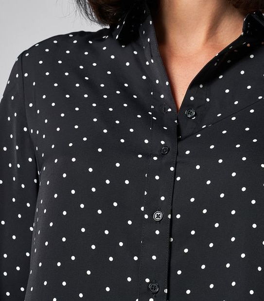 Preview Spotted Long Sleeve Relaxed Shirt