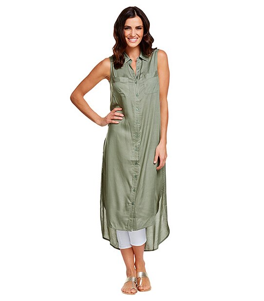 Sleeveless Maxi Shirt - Seaspray 2 of 4