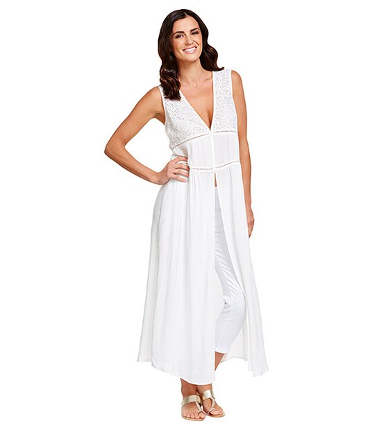 Life & Style Longline Top - White
